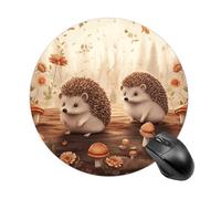 Nature Lovely Hedgehog Lovers Mouse Pad - Ultra Thin, 7.8 Inch Round Mousepad with Non-Slip Rubber Base, Waterproof Mouse Mat for Office, Gaming