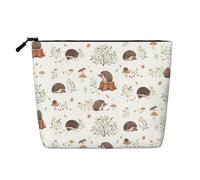 Nature Lovely Hedgehog Lovers Patterned Women's Cosmetic Bag, Single Layer Toiletry Bag, Suitable for Daily Storage, Travel, and Business Trips.