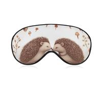 Nature Lovely Hedgehog Lovers Sleep Mask,Adjustable Strap Sleeping Mask, Complete Light Blocking Sleep Shade Cover,Soft Breathable Comfortable Blindfold for Women and Men