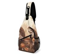 Nature Lovely Hedgehog Lovers Sling Bag Small Crossbody Bags with Adjustable Strap Durable Chest Bag for Hiking Travel