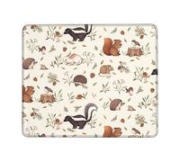 Nature Lovely Hedgehog Squirrel Birds Printed Mouse Pad Gaming Mouse Pad Waterproof Non-Slip Mousepad Rubber Mouse Mat for Wireless Mouse Computers Laptop Office 7.9 X 9.5 in