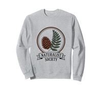 Nature Lover Naturalist Society Pine Cone Fern Hiking Sweatshirt