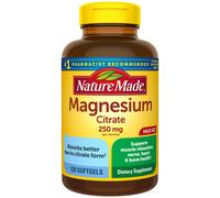 Nature Made Magnesium Citrate 250 mg per serving Magnesium Supplement for Muscle Nerve Bone and Heart Support 120 Softgels 60 Day Supply
