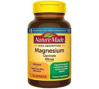 Nature Made Magnesium Glycinate, 200 mg, 60 Caps (Pack of 1)