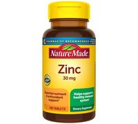 Nature Made Zinc 30 mg Dietary Supplement for Immune Health and Antioxidant Support 100 Tablets 100 Day Supply