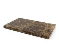 Nature Marble Cutting Board - 12 * 8 Inch Polished Stone Cutting Board Countertop, Stone Charcuterie Tray with Non-Slip Base for Kitchen, Gift for Grill Masters, Baking Lover and Home Chefs (Brown)