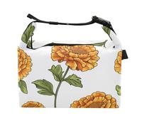 Nature Marigold White Lunch Bag for Girls with Zipper Teachers Large Lunch Tote for Amusement Park