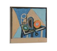 Nature Morte A L'Aubergine Pablo Picasso Canvas Print Poster Abstract Canvas Wall Art Prints Photo Picture Painting Room Decor Home Decorative 16x16inch(40x40cm)