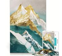 Nature Mountain Gold Decor Hard Jigsaw Puzzle for Adults 1000 Pieces Strong Logic Toy Bonding Time Clear Edge (50x75cm)