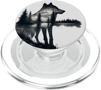 Nature Mountains Adventure Wolf Outdoor Wildlife Forest PopSockets PopGrip for MagSafe