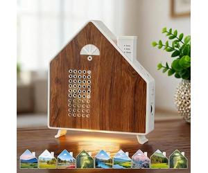 Nature Noise Box with 9 Interchangeable Covers, Night Light & Motion Sensor, 8 Natural Sounds, 0-115 dB Volume, Timer, Bird Singing Soundbox, Stream Whispers, Sea Noise for Relaxation, Bathroom, Spa