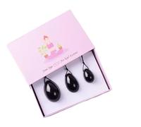 Nature Obsidian Yoni Egg Women Pelvic Floor Muscle Exercise Tightening Ball Kegel Jade Egg,3pc Drilling with Box