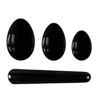 Nature Obsidian Yoni Egg Women Pelvic Floor Muscle Exercise Tightening Ball Kegel Jade Egg,4pc Undrilled
