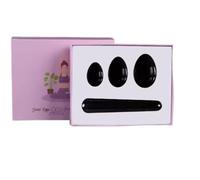 Nature Obsidian Yoni Egg Women Pelvic Floor Muscle Exercise Tightening Ball Kegel Jade Egg,4pc Undrilled with Box
