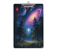 Nature Outer Space Galaxy Starry Night Print Acrylic Clipboard 8.5 X 12.5 Inches | Lightweight A4 Clipboards with Pen Holder for Office, Students, Nurses, Teacher, Students,Women, Men, Girls, Boys