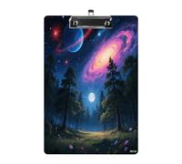 Nature Outer Space Galaxy Starry Night Print Acrylic Clipboard 8.5 X 12.5 Inches | Lightweight A4 Clipboards with Pen Holder for Office, Students, Nurses, Teacher, Students,Women, Men, Girls, Boys