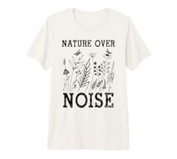 Nature Over Noise Hiking Wildflower Adventure Butterfly Premium T-Shirt