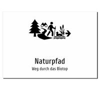 Nature Path - Weg durch das Biotope - Sticker A2: 594 x 420 mm - With Graphic and Text