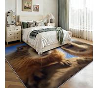 Nature Photography Living Room Area Rug 60 x 90 cm, Modern Animals Guinea Pig Blue Sky Clouds Machine Washable Bedroom Non-Slip Rug - Low-pile Printed Playroom Carpet kids & Pet Friendly Carpet