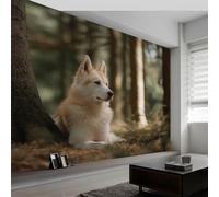 Nature Photography Mural Wallpaper 250 x 175 cm, Animals Dog Forest Wall Murals Bedrooms Large Photo Wallpaper Art Decor Paper Poster for Living Room Kitchen Office Kids