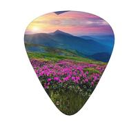 Nature Purple Flowers Meadow Mountain Scenic 12-Pack Guitar Picks Set â€“ Unique Single-Sided Printed Picks With Abs Material For Acoustic, Electric Guitars & Ukuleles
