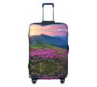 Nature Purple Flowers Meadow Mountain Scenic Luggage Cover Suitcase Trolley Case Protector Elastic Washable Anti Scratch Fit 18-32 Inch