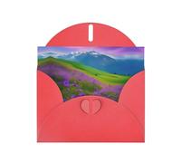 Nature Purple Flowers Meadow Mountain Scenic print Holiday greeting cards - thank-you cards, invitation cards, double-sided flashing effects