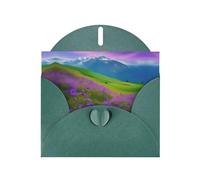 Nature Purple Flowers Meadow Mountain Scenic print Holiday greeting cards - thank-you cards, invitation cards, double-sided flashing effects