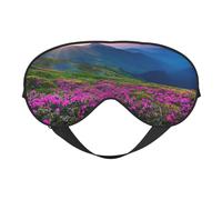 Nature Purple Flowers Meadow Mountain Scenic Sleep Eye Mask Comfortable Eyes Hade for Sleeping,Light Blocking Sleep Mask with Adjustable Strap