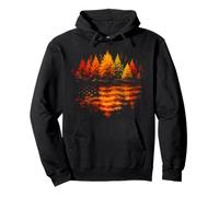 Nature Reflection USA Flag Forest Trees Outdoor Wildlife Pullover Hoodie