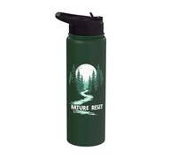Nature Reset Calm Outdoors Nature Therapy Hiking Hiker Stainless Steel Insulated Water Bottle