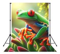 Nature-Rico-Tree-Frog 5x7ft Photography Backdrop, Photo Background With Rod Pocket, Foldable Studio Backdrop For Birthday, Wedding, Party Decoration