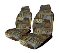 Nature Rustic Mountain Pines Lodge Bear Car Seat Covers, Seats Protection for Women and Girls, Suitable for Most Vehicles, Cars, Trucks, SUVs, Vans.