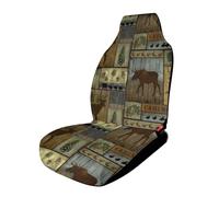 Nature Rustic Mountain Pines Lodge Bear Car Seat Covers, Seats Protection for Women and Girls, Suitable for Most Vehicles, Cars, Trucks, SUVs, Vans.
