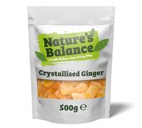 Nature’s Balance Crystallised Ginger 500g Diced Sweet Spicy Crystalised Pieces Chunks | Perfect for Baking | Resealable Bag