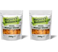 Nature’s Balance Dried Mango Sliced Pieces 500g Fruity & Exotic | Dry Mango Fruit Snack | Vegetarian | Vegan | Gluten Free | Resealable Bag (Pack of 2)