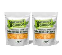 Nature’s Balance Dried Pineapple Pieces 2kg (2 x 1kg) Sweetened Dehydrated Chunks Dry Tropical Fruit Exotic & Sweet | Resealable Bag