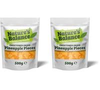 Nature’s Balance Dried Pineapple Pieces 500g Sweetened Dehydrated Chunks Dry Tropical Fruit Exotic & Sweet | Resealable Bag (Pack of 2)