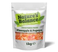 Nature’s Balance Pineapple & Papaya Dried Fruit Mix 1kg Diced Fruit Snack Additive Free | Vegetarian Vegan | Convenient Resealable Bag