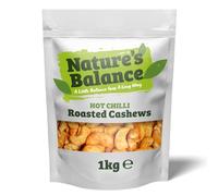 Nature’s Balance Roasted Cashew Nuts 1kg Hot Chilli Flavour | Gourmet Whole Cashews with a Bold Perfectly Spicy Flavour | Crunchy & Fresh in Resealable Bag
