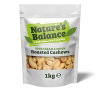 Nature’s Balance Roasted Cashew Nuts 1kg Sour Cream & Onion Flavour | Gourmet Whole Cashews with a Bold Flavour | Crunchy & Fresh in Resealable Bag