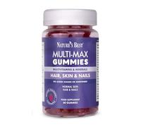 Nature’s Best Multi-Max Multivitamin Gummies for Hair, Skin & Nails - with Biotin, Zinc & Vitamin C - Raspberry Flavour - 60 Gummies (60 Day Supply)