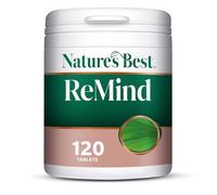 Nature’s Best Remind Supplement with Ginkgo - Memory, Mental Performance & Cognitive Function Support - with Pantothenic Acid, B Vitamins & Iodine - 120 Vegan Tablets (2 Month Supply)