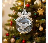Nature’s Birds Crystal Glass Ornament Set,2026 Bird Glass Christmas Tree Ornaments,Clear Plastic Christmas Balls,Hummingbird Pendantsfor Xmas Tree,Memorial Gifts, Holiday Family (F)