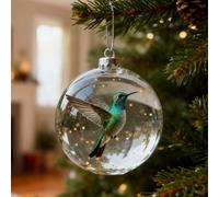 Nature’s Birds Crystal Glass Ornament Set, Cardinal Bird Glass Clear Plastic Christmas Balls, Clear Plastic Christmas Balls, Memorial Keepsake Ball Decorations for Holiday Home Décor