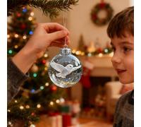 Nature’s Birds Crystal Glass Ornament Set, Cardinal Bird Glass Clear Plastic Christmas Balls, Clear Plastic Christmas Balls, Memorial Keepsake Ball Decorations for Holiday Home Décor