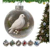 Nature’s Birds Crystal Glass Ornament Set,Cardinal Christmas Tree Red Bird Christmas Ornaments,Wild Wonder Bird Jewel Christmas Ornament for Xmas Tree Memorial Gifts,For Room Decor (White)