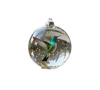 Nature’s Birds Crystal Glass Ornament Set,Cute Birds Christmas Glass Bauble Collection,Clear Plastic Christmas Balls,Xmas Tree Decor (Style C1)