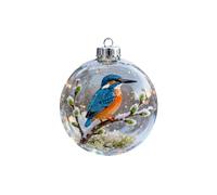 Nature’s Birds Crystal Glass Ornament Set,Cute Birds Christmas Glass Bauble Collection,Clear Plastic Christmas Balls,Xmas Tree Decor (Style C2)