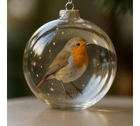 Nature’s Birds Crystal Glass Ornament Set, Humming Bird Christmas Tree Ornaments 2025, Memorial Keepsake Glass Ball Decorations, Clear Holiday Ornaments Home Décor Clear Christmas Balls